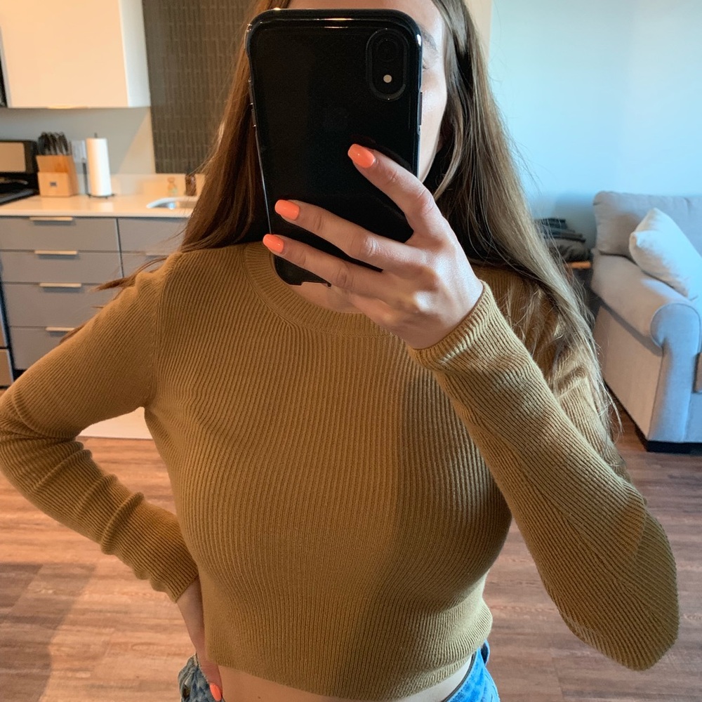 Top shop mini long sleeve crop-slim fit